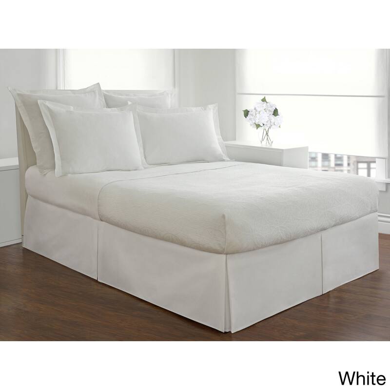 Basic Microfiber Tailored Bedskirt with 14-inch Drop - Twin - White