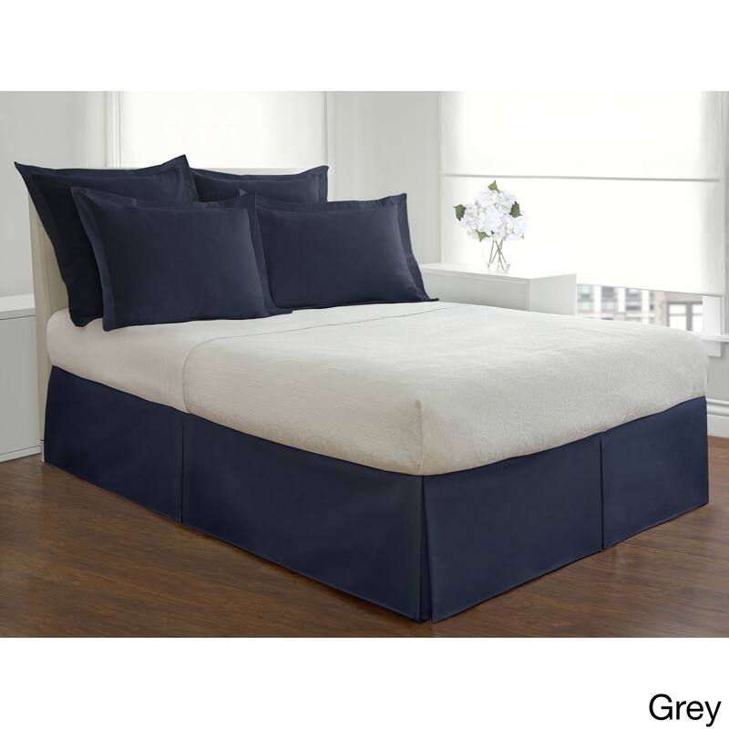 Basic Microfiber Tailored Bedskirt with 14-inch Drop - Twin - Grey
