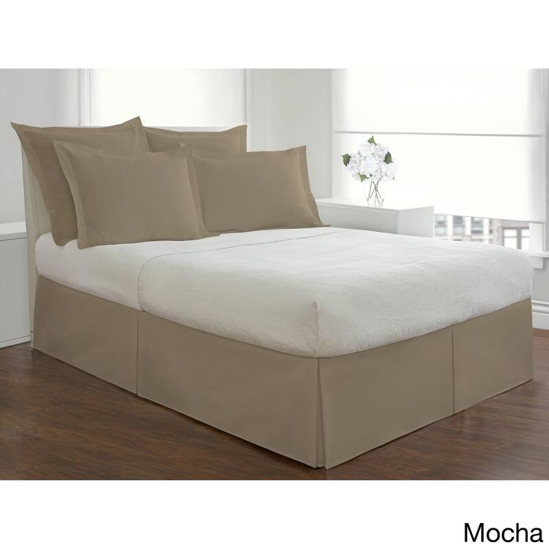Basic Microfiber Tailored Bedskirt with 14-inch Drop - Twin - Mocha