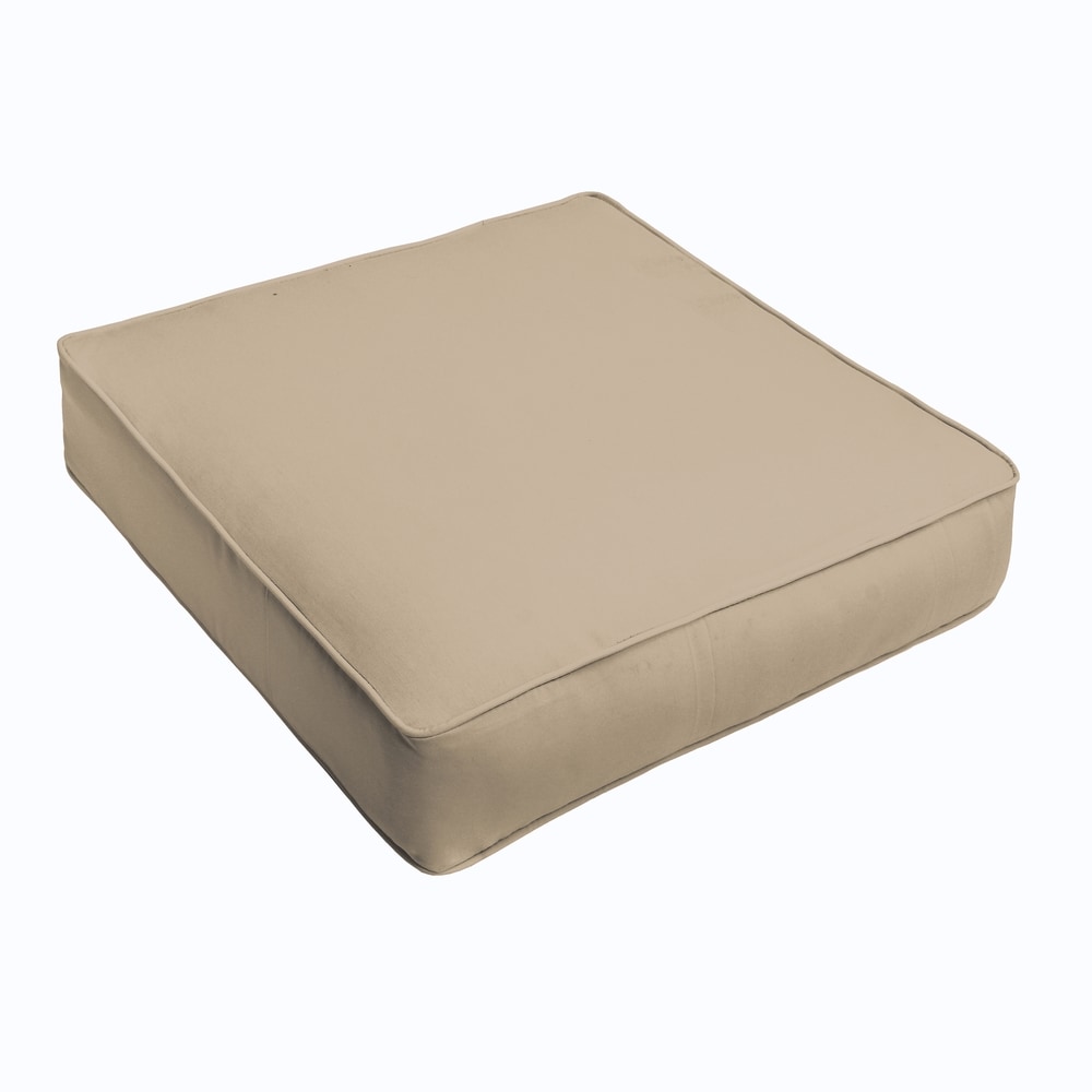 Sorra Home Sloane Beige Corded Indoor/ Outdoor Square Cushion