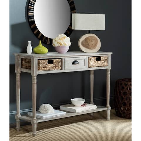 Safavieh Christa Vintage White Washed 3-Drawer Console Storage Table