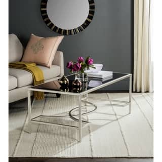 SAFAVIEH Inga Silver Tempered Glass Top Coffee Table - 48" x 23" x 18"