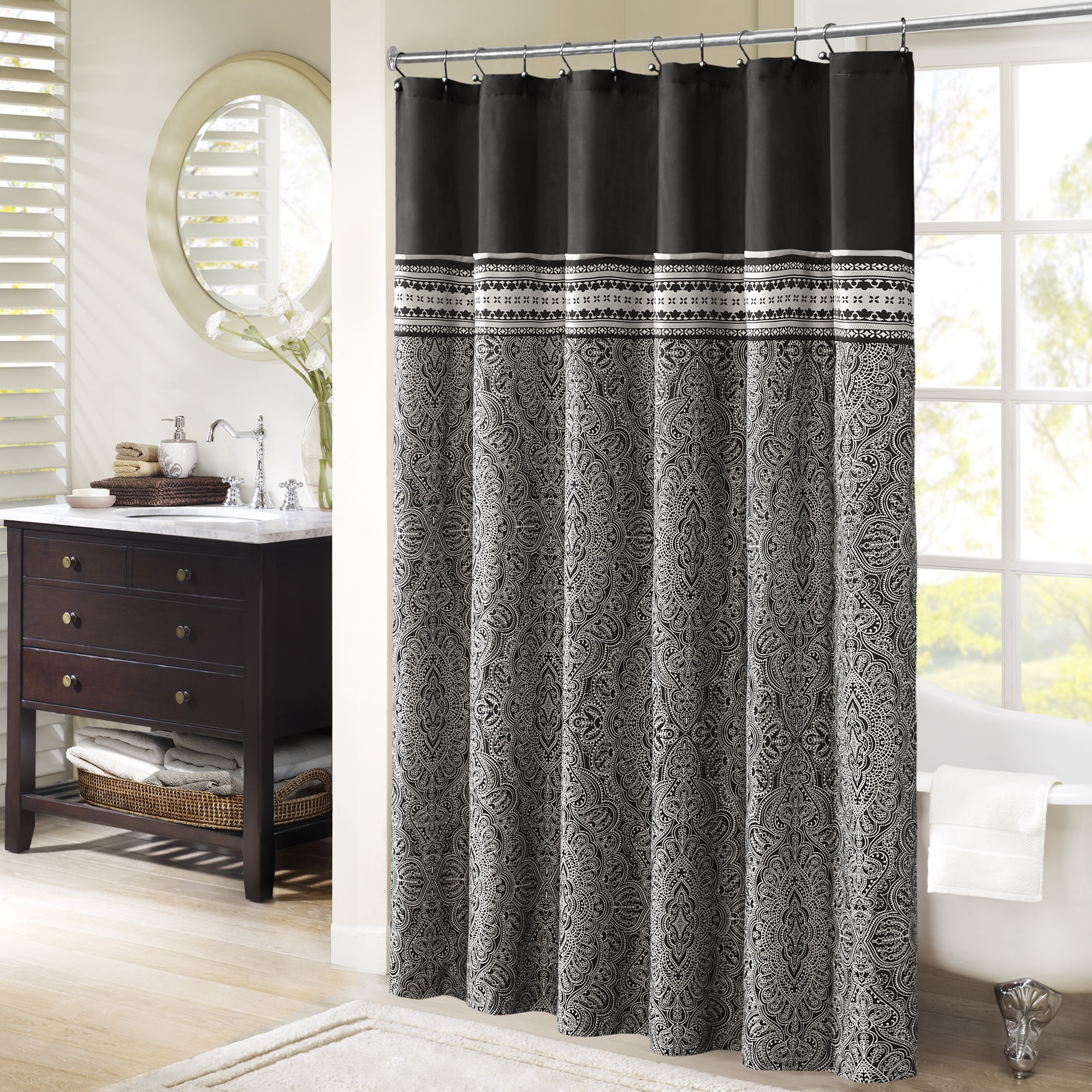 Shop Madison Park Denton Jacquard Shower Curtain On Sale Free