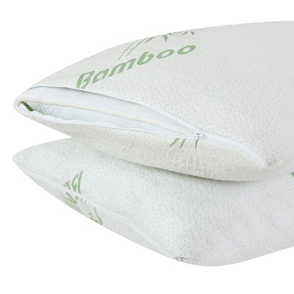 modern threads set of 2 bamboo memory foam pillows