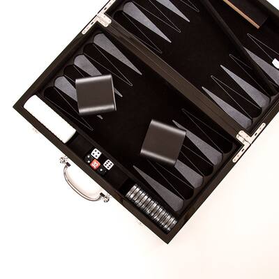 Carbon Fiber 15" Backgammon Set