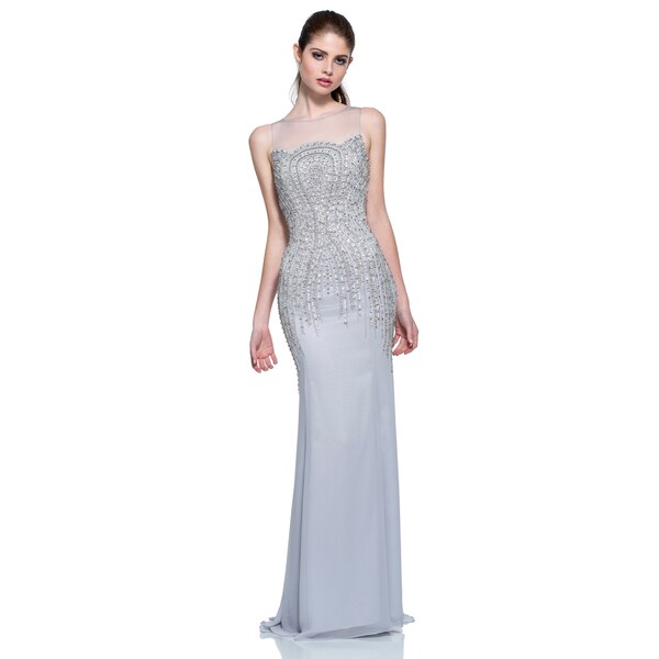 illusion evening gown