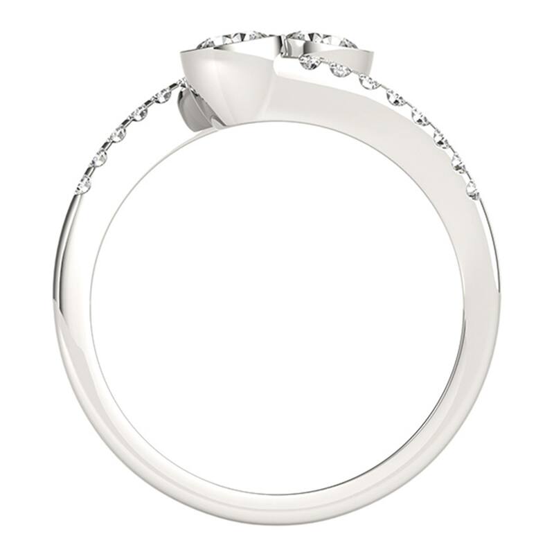 Auriya 14k Gold 1/2 carat TW Round Bezel-set 2-Stone Diamond Engagement Ring