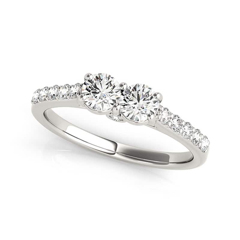 Auriya 14k Gold 1/2 carat TW Round 2-Stone Diamond Engagement Ring