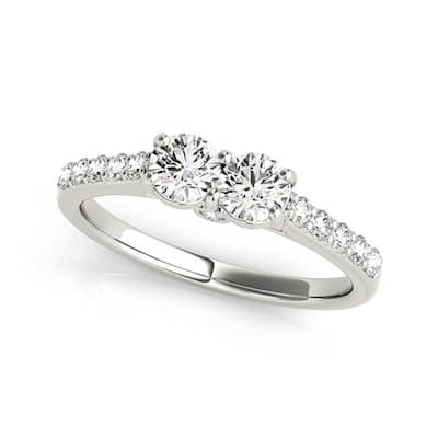 Auriya 14k Gold 1/2 carat TW Round 2-Stone Diamond Engagement Ring