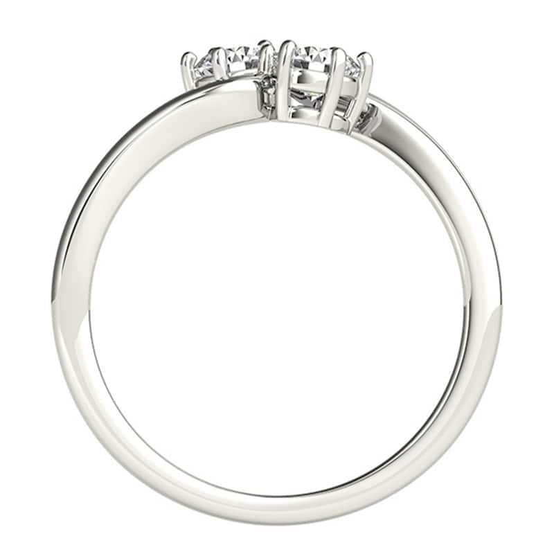 Auriya Round 1/2ct TDW Two Stone Diamond Engagement Ring 14k White Gold (H-I, SI1-SI2)