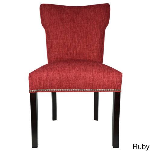 SOLE DESIGNS - BELLA Key Largo Spring Seating Double Dow Wing Back Nail Trim Edging Upholstered Dini - Red