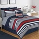 Shop IZOD Varsity Stripe 4-Piece Comforter Set in Red, White, and Blue ...