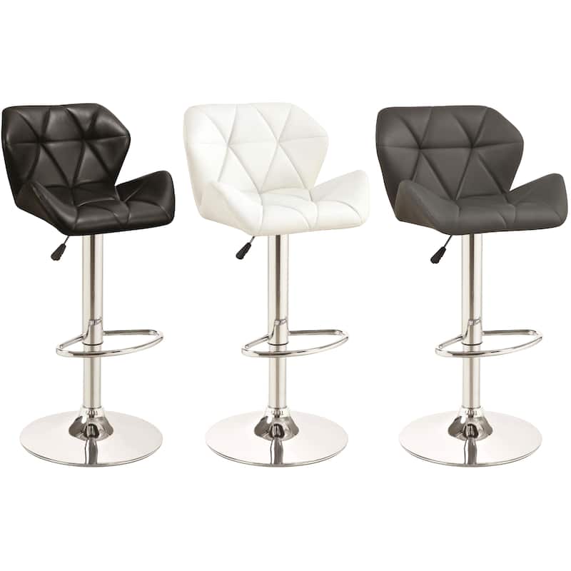 Bolton Mid Century Adjustable Upholstered Stool with Chrome Base (Set of 2)