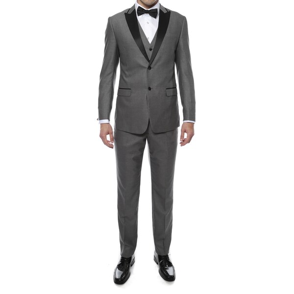 Ferrecci Zonettie 3-Piece Peak Lapel Vested Slim Fit Tuxedo