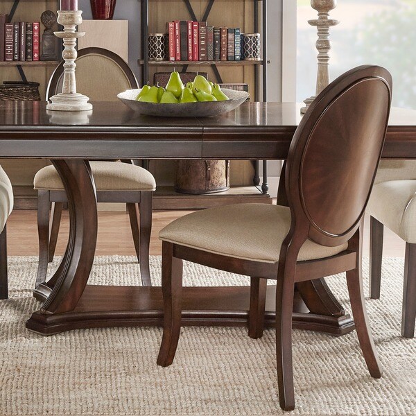 Shop Verdiana Rich Brown Cherry Finish Oval Dining Chair