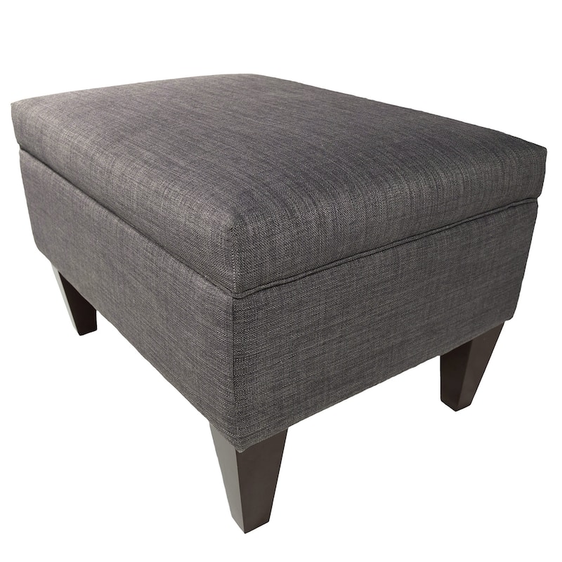 MJL Furniture Brooklyn Upholstered Square Legged Storage Ottoman