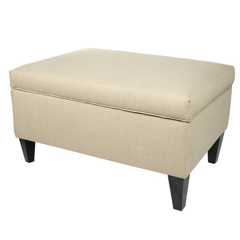 MJL Furniture Brooklyn Upholstered Square Legged Storage Ottoman