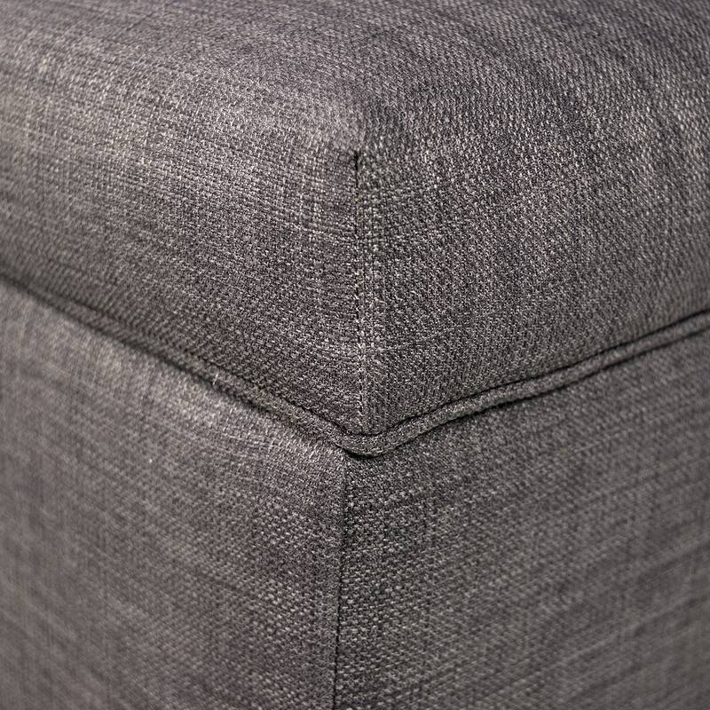 MJL Furniture Brooklyn Upholstered Square Legged Storage Ottoman