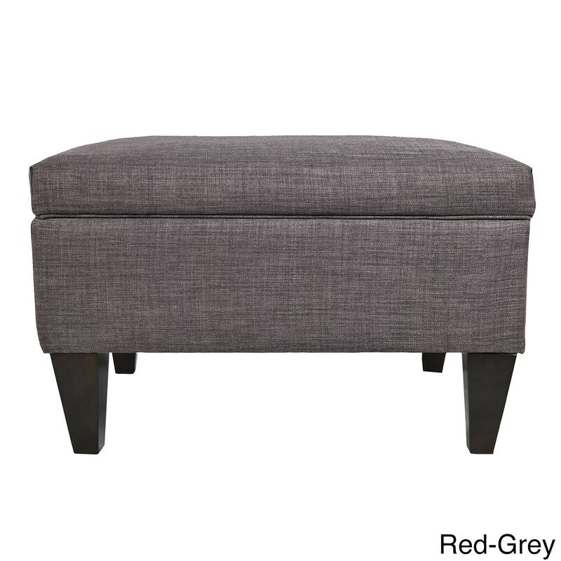 MJL Furniture Brooklyn Upholstered Square Legged Storage Ottoman - Grey