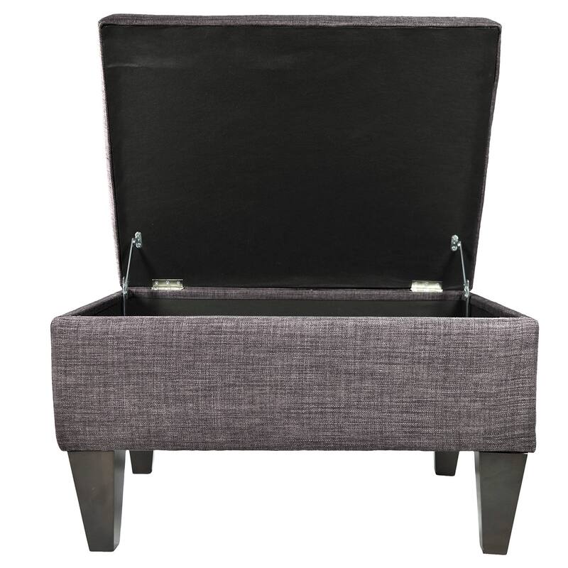MJL Furniture Brooklyn Upholstered Square Legged Storage Ottoman