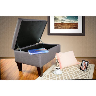 MJL Furniture Brooklyn Upholstered Square Legged Storage Ottoman