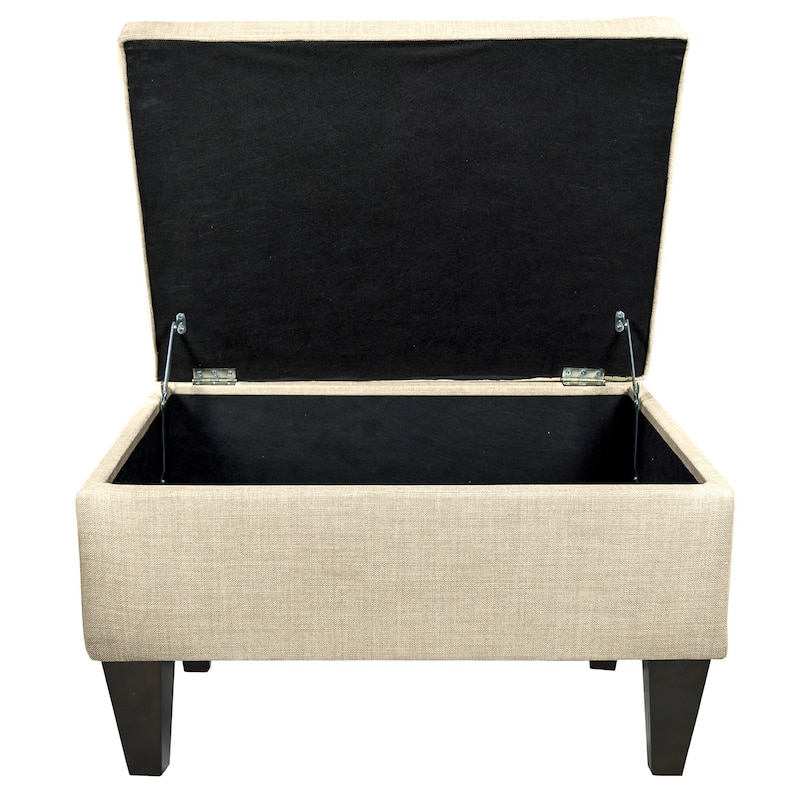 MJL Furniture Brooklyn Upholstered Square Legged Storage Ottoman