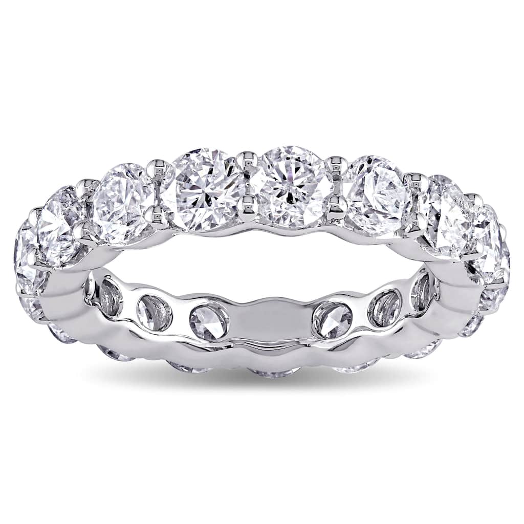 Miadora Signature Collection 18k White Gold 4ct TDW Diamond Eternity Ring