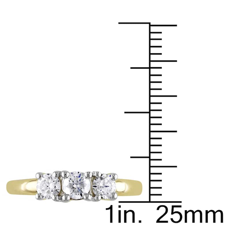 Miadora 14k Yellow Gold 1/2ct TDW Diamond 3-Stone Ring