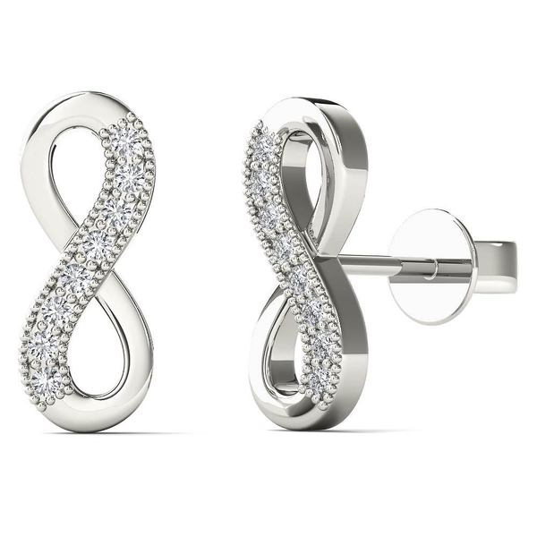 Aalilly 10k White Gold Diamond Accents Infinity Stud Earrings Free Aalilly 10k White Gold Diamond Accents Infinity Stud Earrings