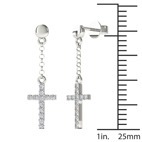 diamond cross stud earrings