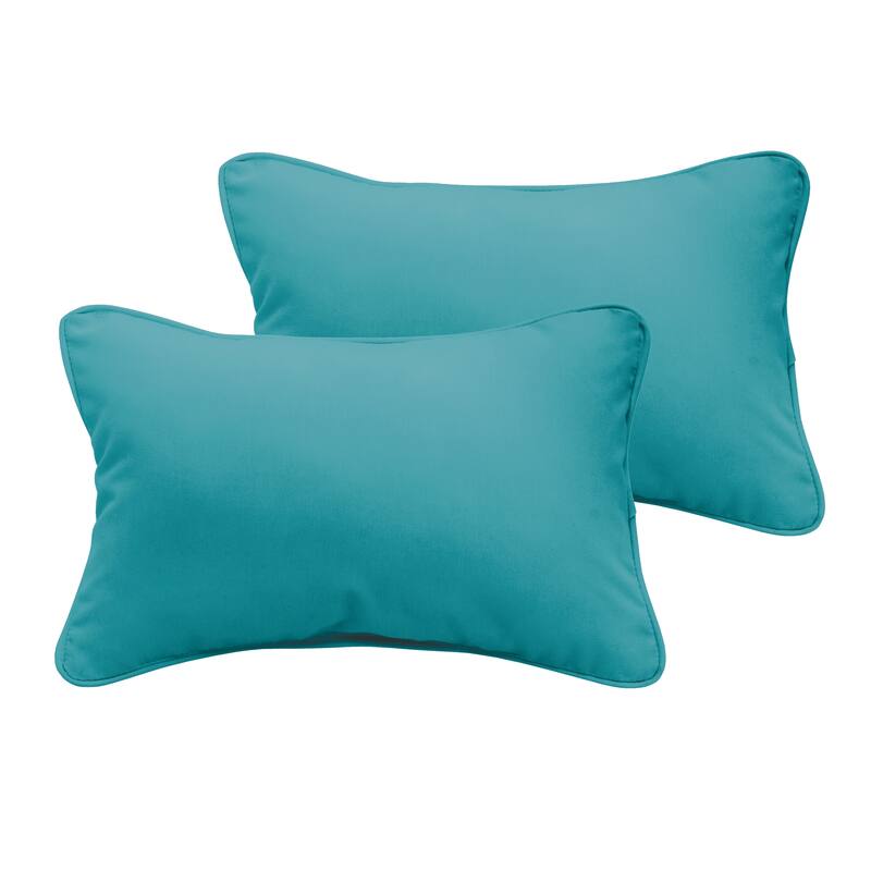 Sorra Home Sloane Aqua Blue 13 x 20-inch Indoor/ Outdoor Pillow Set