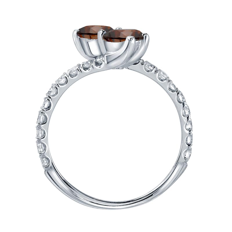Auriya 14k Gold 1ctw Two-stone Brown Diamond Engagement Ring (I1-I2)