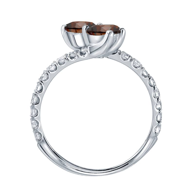 Auriya 1 1/2ctw Round 2-Stone Brown Diamond Engagement Ring 14K Gold (H-I, I1-I2)