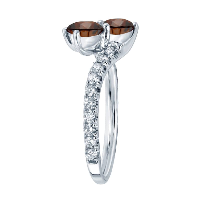 Auriya 1 1/2ctw Round 2-Stone Brown Diamond Engagement Ring 14K Gold (H-I, I1-I2)