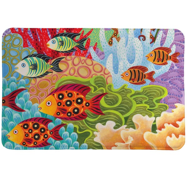 slide 2 of 5, Laural Home Fish in the Hood Memory Foam Rug - 20x30