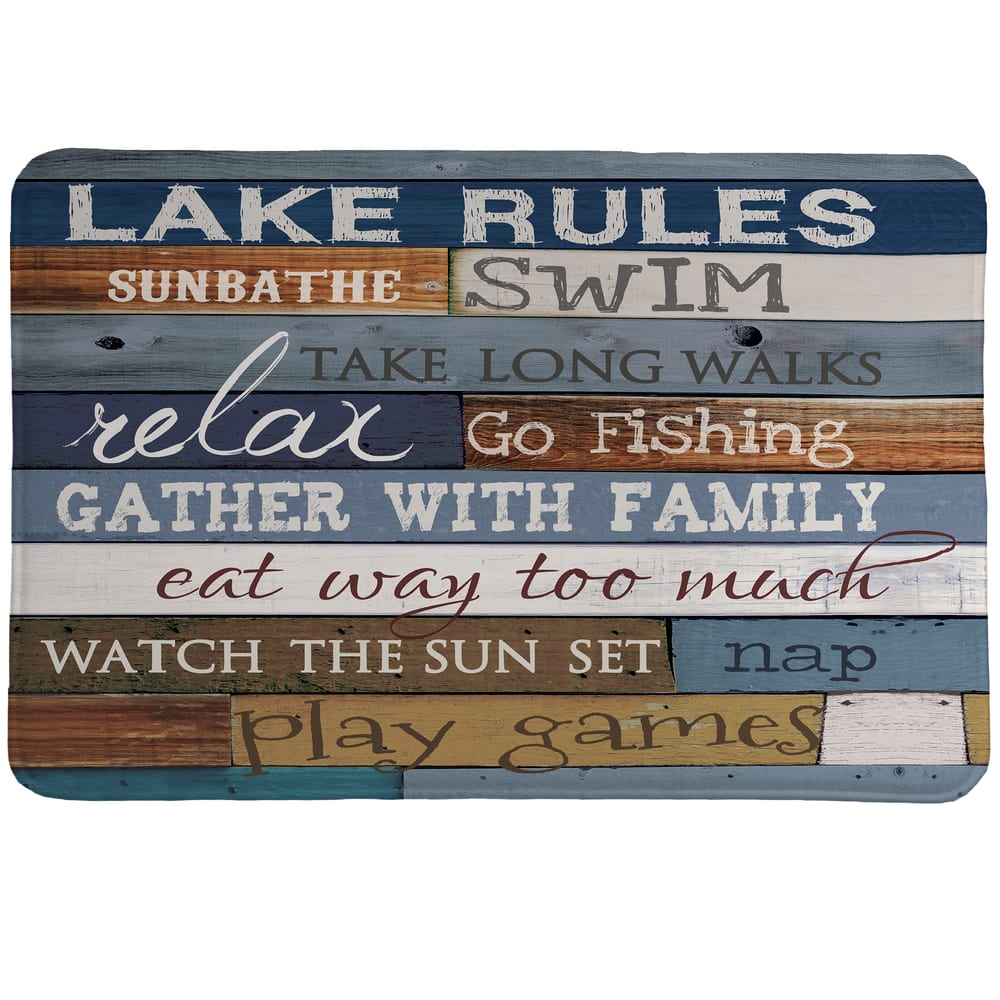 Laural Home Lake Rules Memory Foam Rug 20x30