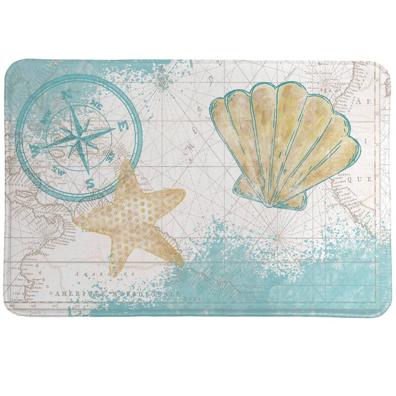 Nautical Watercolor Memory Foam Rug