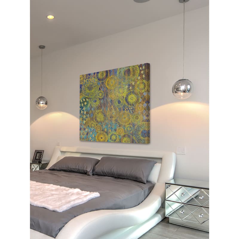 Marmont Hill - Golden Star Wallpaper 2 Painting Print on Canvas - Multi-Color