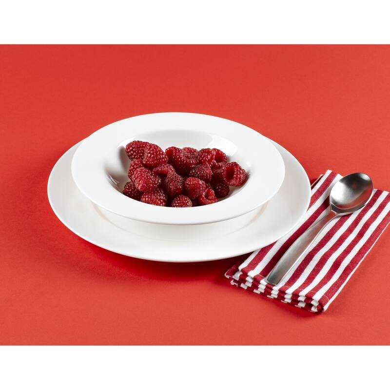 Red Vanilla Rimmed Soup Bowls (Set of 4) - 8.75"d
