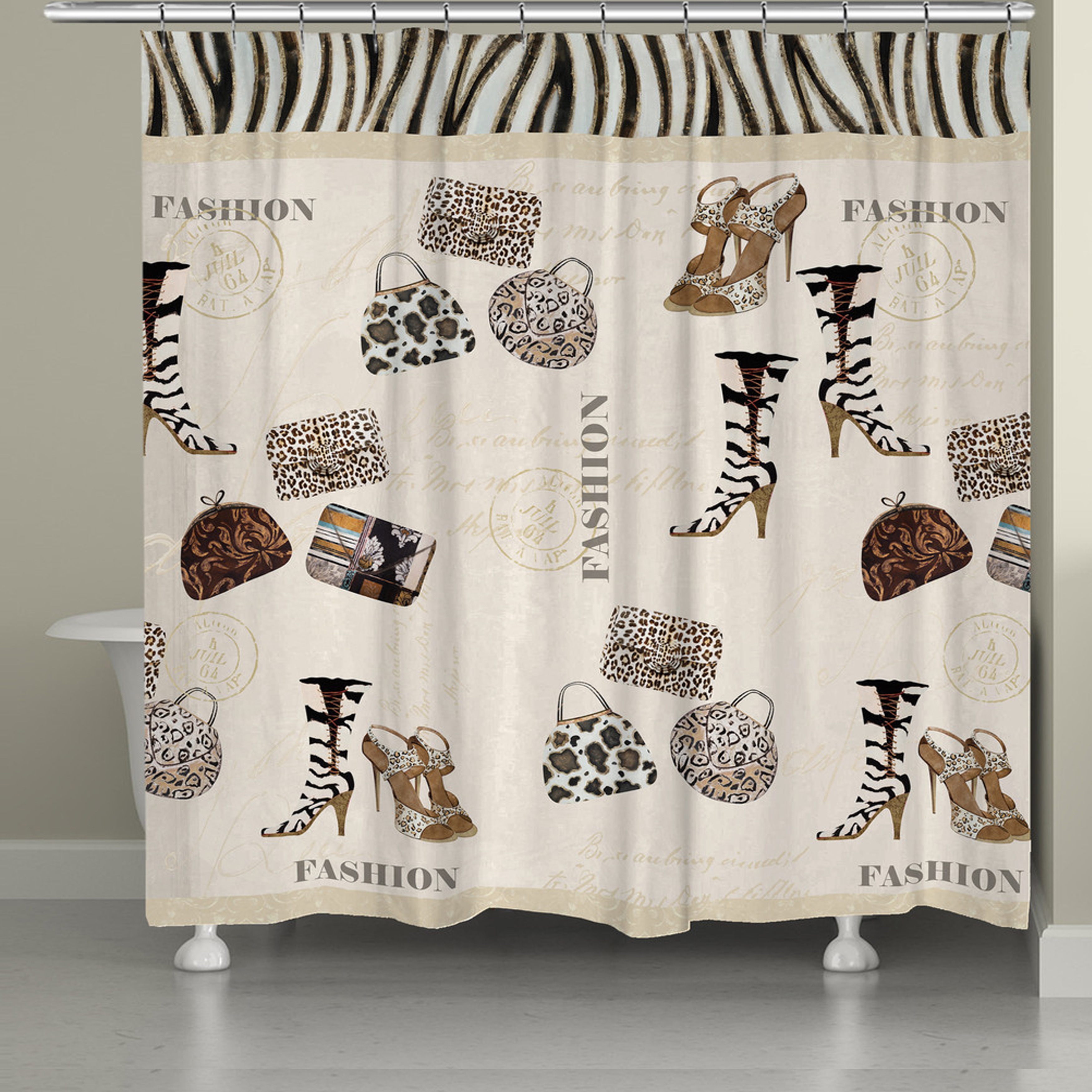 Desert Shower Curtain Camel Animal Pattern Print for Bathroom 70 Inches Long 