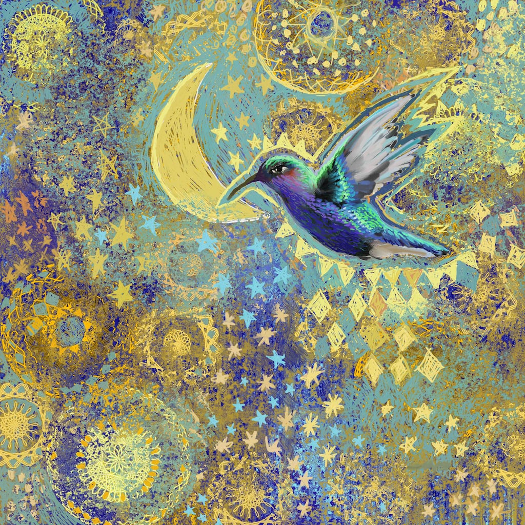 Marmont Hill - Hummingbird 2 Painting Print on Canvas - Multi-Color