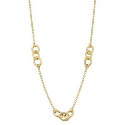 Fremada 14k Yellow Gold Triple Oval Rolo Link Necklace (18 inches)