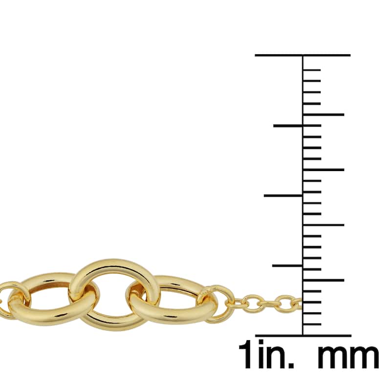Fremada 14k Yellow Gold Triple Oval Rolo Link Necklace (18 inches)