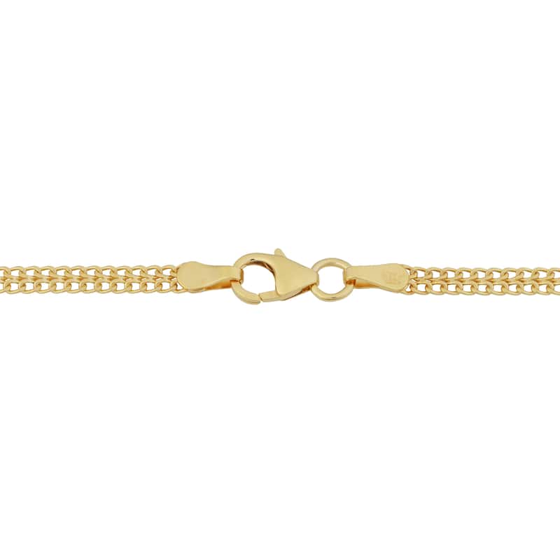 Fremada 14k Yellow Gold Stylish Braided Curb Link Necklace (17 inches)