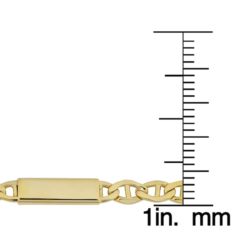 Fremada 14k Yellow Gold High Polish Bar Station Mariner Link Necklace (18 inches)