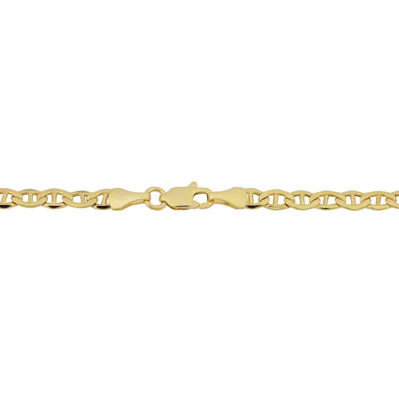 Fremada 14k Yellow Gold High Polish Bar Station Mariner Link Necklace (18 inches)