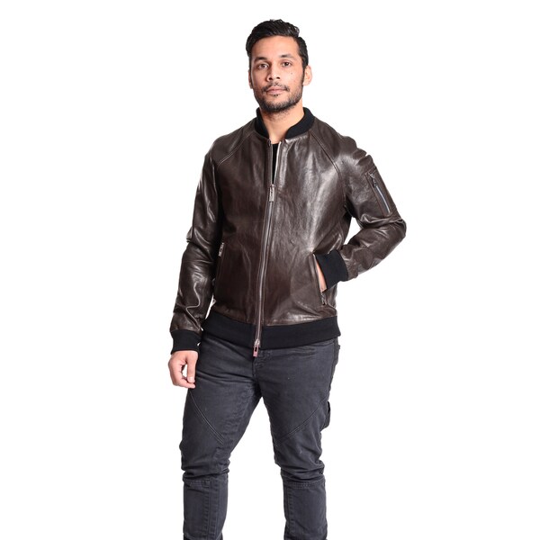 mens leather baseball jacket