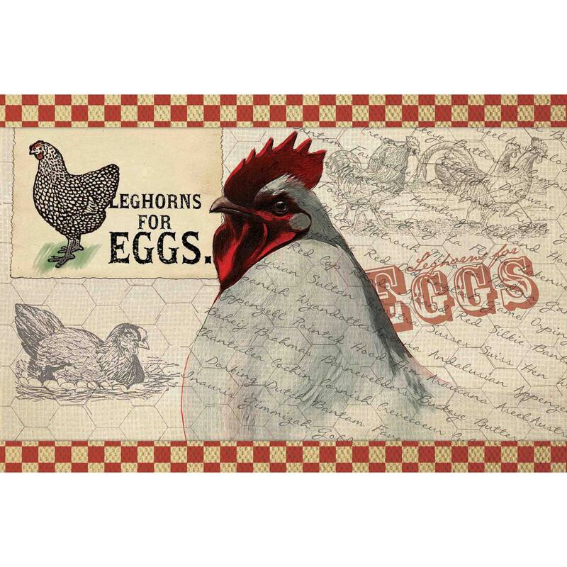 Marmont Hill - 'Check Chicken 2' Painting Print on Canvas - Multi-Color