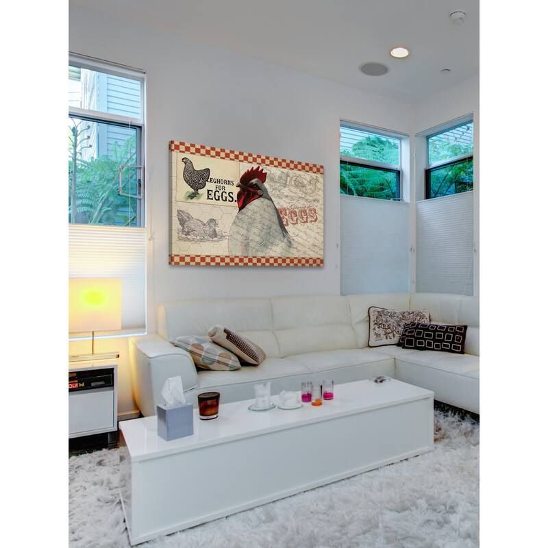 Marmont Hill - 'Check Chicken 2' Painting Print on Canvas - Multi-Color