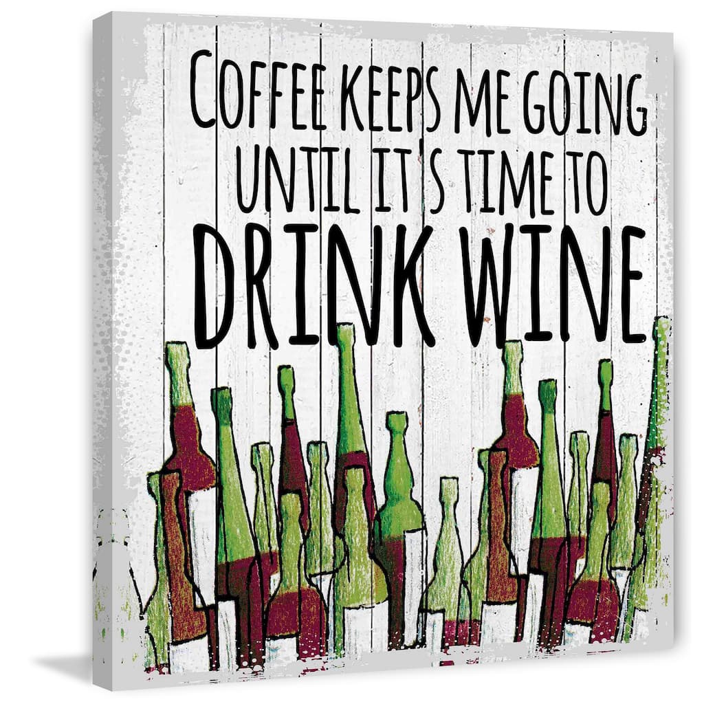 Marmont Hill - 'Coffee Keeps Me Going' Painting Print on Canvas - Multi-Color